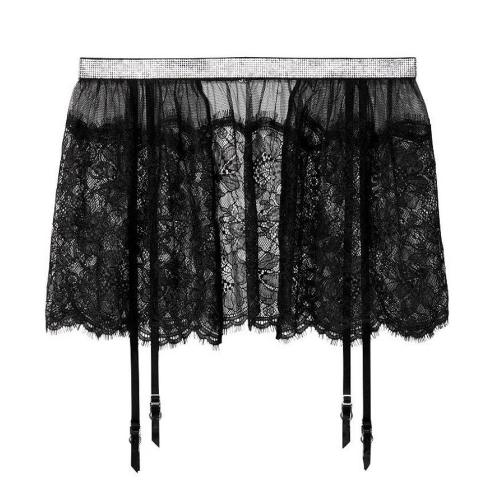 Victoria’s Secret Garter Belt Shine Lace Skirt